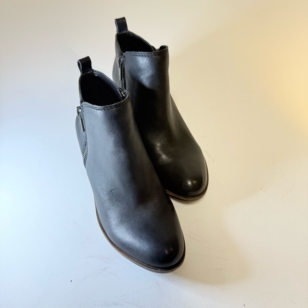 Lucky Brand Basel Black Leather Ankle Booties - Size 6.5